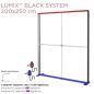 Preview: LUMIX BLACK 200 SEG Standrahmen mit LED, 200x250cm