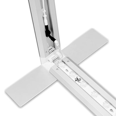 BOX FLEXWall, Ecke unten mit Fuß mit Flex-System und Stromanschluss