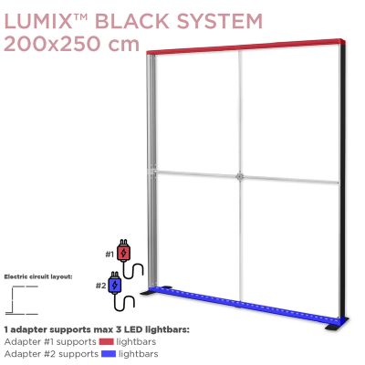 LUMIX BLACK 200 SEG Standrahmen mit LED, 200x250cm