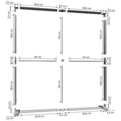 Lumix 200, SEG Rahmensystem, Abmessungen