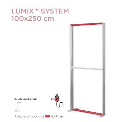 LUMIX 100 SEG Standrahmen mit LED, 100x250cm