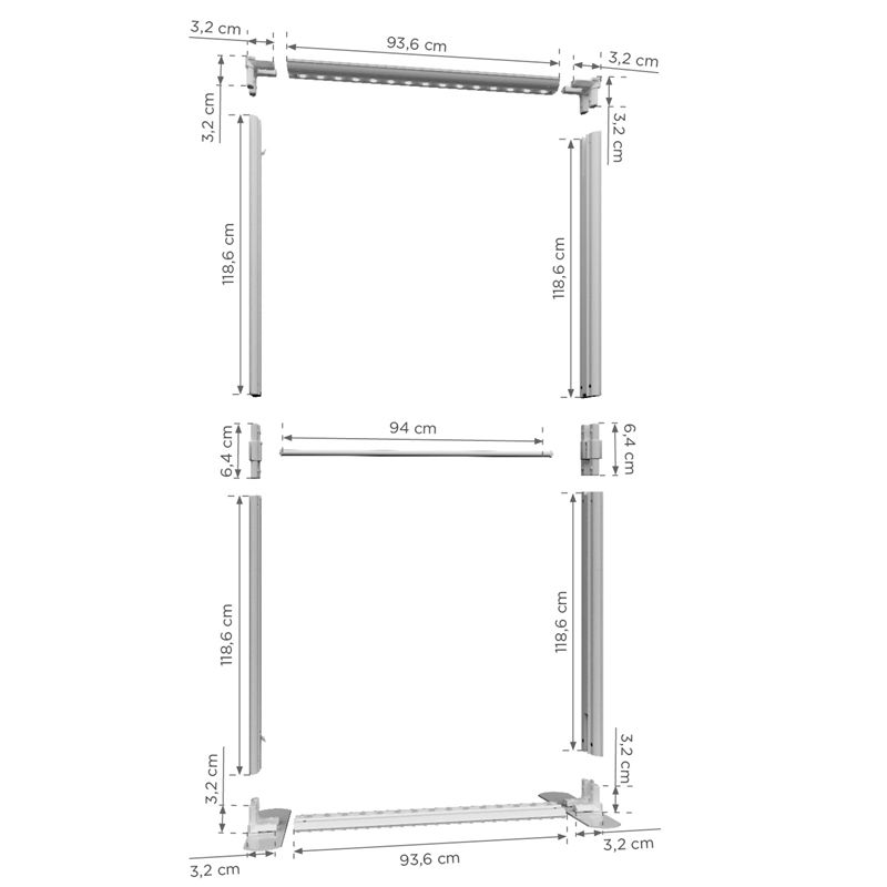 Lumix 200, SEG Rahmensystem, Abmessungen